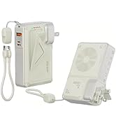 chubbycable ChubbyPower Magnetic Power Bank – 10000mAh Power Bank with Wall Plug Built in Cable, ...