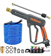 Heliwoo Pressure Washer Gun and Hose 3600 PSI, 50 FT Power Washer Hose, Extension Wand, 3/8" Swiv...