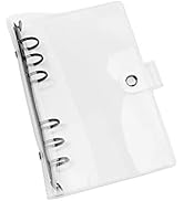 A6 Clear Soft PVC Binder Cover 6 Black Round Ring Binders Dia 20mm Snap Button Closure for A6 Loo...
