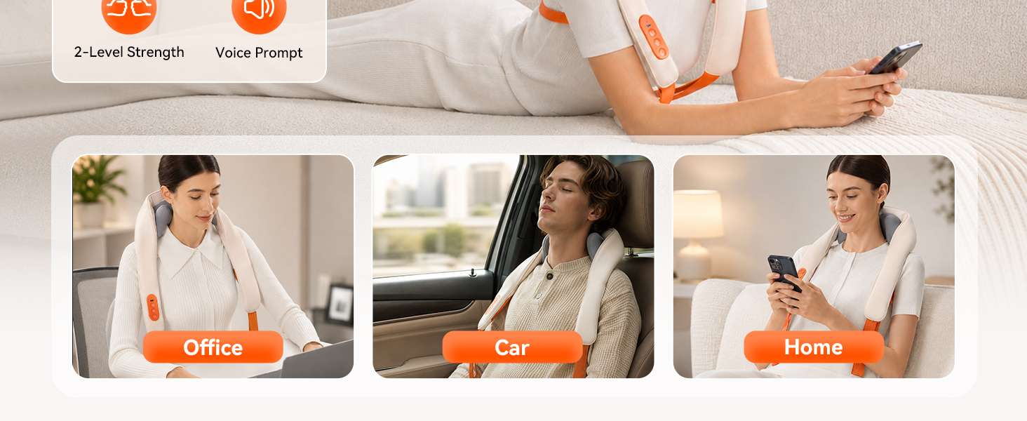 IKEEPFIT neck massager with heat cordless for deep tissue relief for car office home wireless