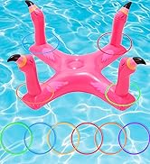 Voiiake Inflatable Pool Ring Toss, Pool Toys for Kids with 6pcs Rings, Swimming Pool Games for Ad...