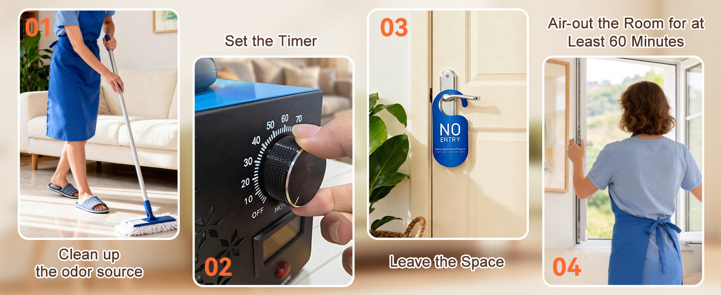 120,000mg/h Ozone Generator Machine with Temp/Humidity Display