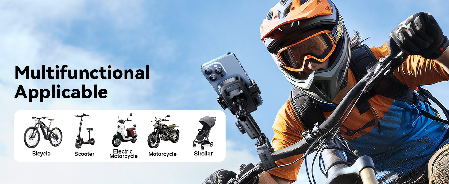 The bike phone holder for bicycles, electric bikes, treadmills, baby strollers, and scooters
