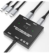8K USB C Switch, USB C Switcher for 2 Computers Bi-Directional, USB C KVM Switch with Wired Remot...