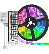 SUPERNIGHT LED Strip Lights 16.4FT SMD 5050 Waterproof 300LEDs RGB Flexible LED Light Strip Rope ...