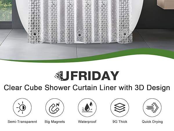 clear shower curtain liner