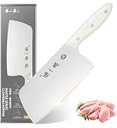 ZHANG XIAO QUAN SINCE 1628 Chinese Meat Cleaver 7.3”, Heavy Duty Chopper Knife 40Cr13 Stainless S...