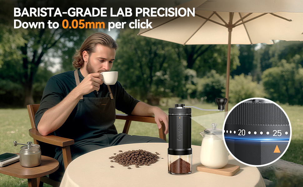 coffee grinder portable manual travel camping stainless steel burr beans 60g large capacity powder