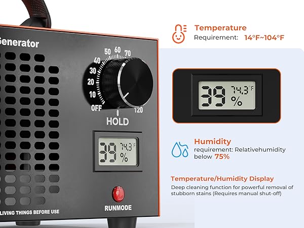 Ozone Generator 160,000mg/H with Temp/Humidity Display