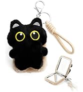 Jekvill Black Cat Keychain Compact Mirror 1X/3X Magnifying Travel Essentials Mirrors Double Sided...