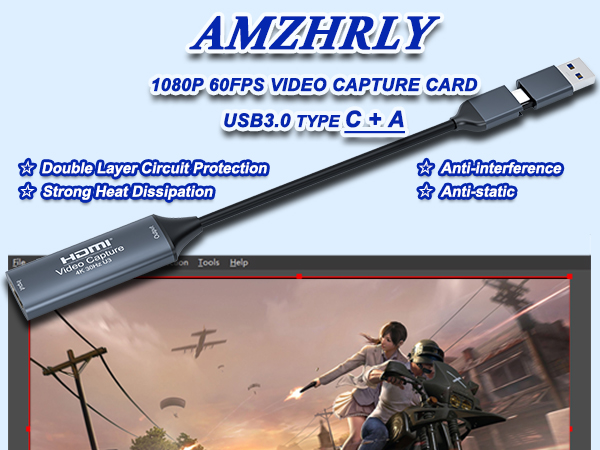 4K HDMI to USB 3.0 Type C Video Capture Card 1080P 60FPS