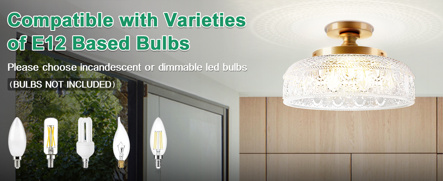Compatible with Varities of E12 Based Bulbs