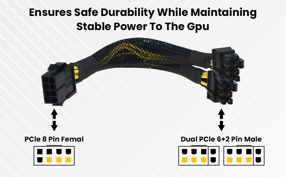 6 pin to 8 pin gpu adapter