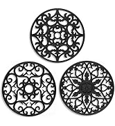 ME.FAN Trivets for Dishes/Pots/Pans, 3 Pcs Silicone Mats, Flexible/Durable/Non Slip Hot Pads to P...