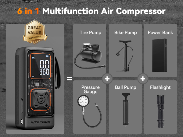6 in 1 Multifunction Air Compressor