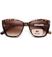 PUBOWT Bifocal Reading Sunglasses for Women Oversized Cat eye Fashion Sun Reader Spring Hinge Eye...