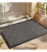 LEKEEPGO Front Door Mat Outside Entrance 17"x29", Drainage Welcome Matt Outside, Absorbent Doorma...