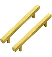 Ravinte 30 Pack 7.38 Inch Square Cabinet Pulls Brushed Brass Stainless Steel Kitchen Drawer Pulls...