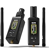 HHLPRO UHF Wireless XLR Transmitter and Receiver with Dual Antennas, 470ft Range, Auto Channel Sc...