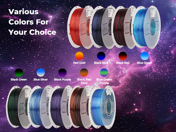 Shiny Silk Pla blue green purple