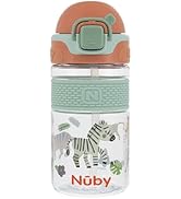 Nuby Thirsty Kids Flip-It Bolt Toddler Cup with Push-Button Locking Flip-Top and Silicone Spout -...