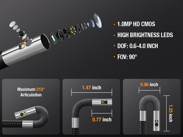 dual lens endoscope with light