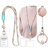 POPLOPP Lanyards for Id Badges for Women, Cute Teacher Lanyard with ID Holder and Retractable Bad...