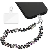 DELIRSTYIN Beaded Phone Wrist Strap, Brilliant Phone Lanyard with Tether Tab, Cellphone Charm Bra...