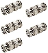 TLS.eagle BNC Plug Male to Male Coaxial Coupler Straight Adapter Connector for RG59 Cable Pack of 5