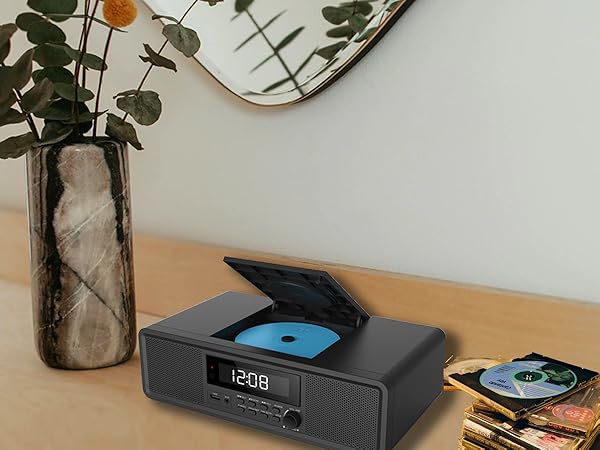 toploading cd player stereo black