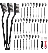 Jikvmis 30 PCS Mini Wire Brush Stainless Steel Brush Set,Masonry Brush Wire Bristle for Cleaning ...