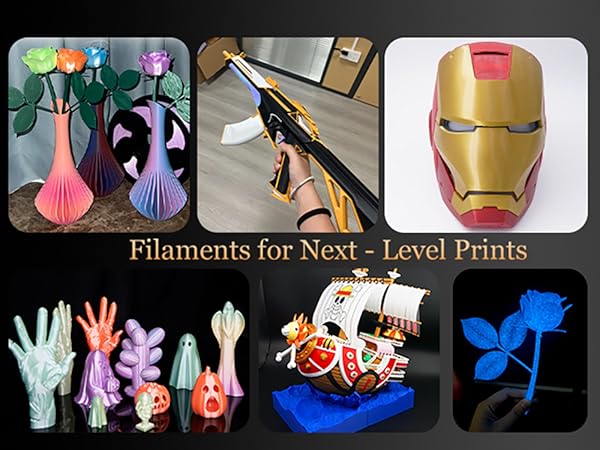 Toksen3D printing filament PLA PETG TPU gradient bi dual tri color rainbow filament