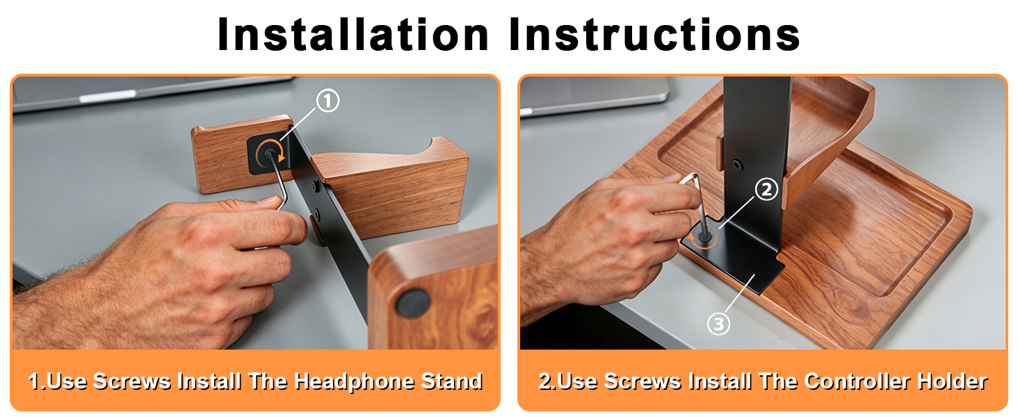 Headset Stand with Gaming Controller Holder