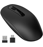 VssoPlor Type C Wireless Mouse, 2.4G USB C Wireless Mouse, Dual Mode Cordless Ergonomic Mouse wit...