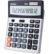 M&amp;G Desk Calculator 12 Digit Extra Large LCD Display Calculator, Dual Solar Power and Battery, Ba...