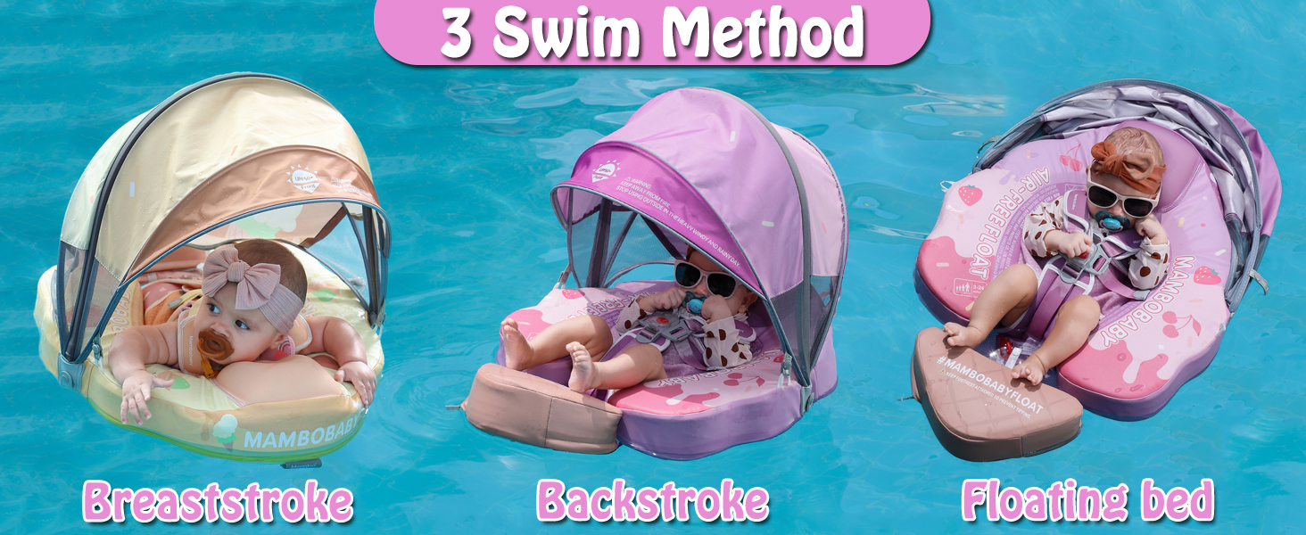 Mambobaby Float Add Tail Newest BabyInfant Swim Float with Canopy
