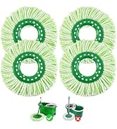 Spin Mop Head Replacement Compatible with Libman ?????????????? Spin Mops System (Green-4)