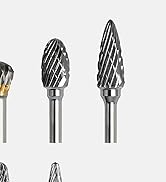 AM ARROWMAX 10pcs Tungsten Carbide Burr Set, 2.35mm (3/32") Shank Double Cut Rotary Burrs for Dri...