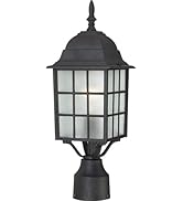 Nuvo Lighting 60/4909 Adams One Light Post Lantern 100 Watt A19 Max. Frosted Glass Textured Black...
