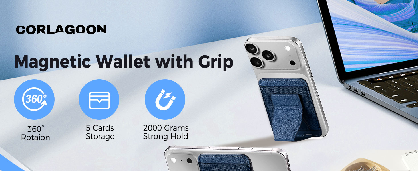 Magnetic Wallet with Grip