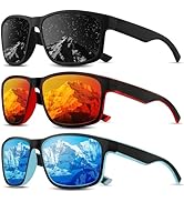 Foliful Square Polarized Sunglasses for Men and Women, Mens Sunglasses UV Protection with Lightwe...