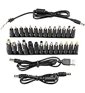 Onite 31-in-1 Laptop Charging Adapter Cord Connector, 28 Different Size DC Famale 5.5x2.1mm to Ma...