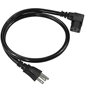 2FT 90 Degree Computer Monitor Power Cord - Straight Plug NEMA 5-15P to Right Angle C13 Power Cor...