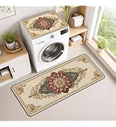 Laundry Room Rugs and Mats Set of 2, Non-Slip Washable Absorbent Mats, Washer &amp; Dryer Top Cover M...
