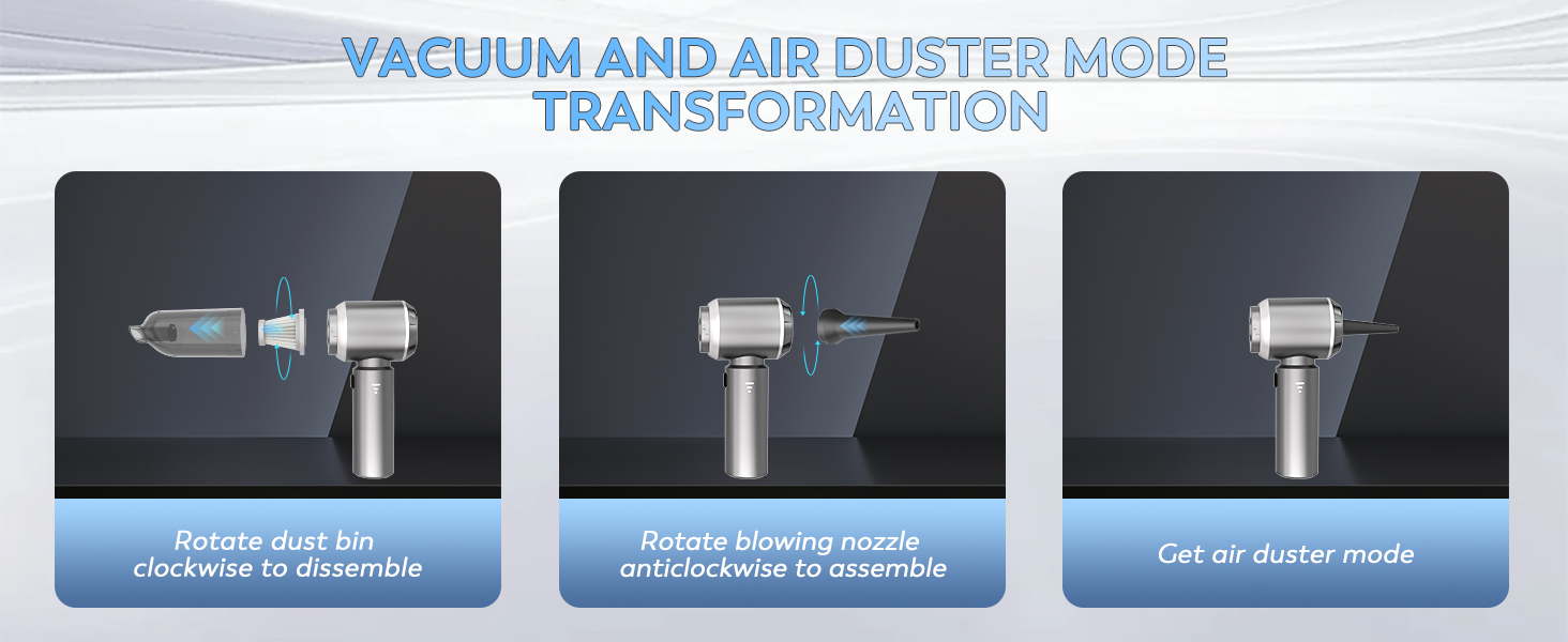 KedeeSparkle Mini Car Vacuum Cleaner, 4 in 1 Cordless Vacuum Cleaner