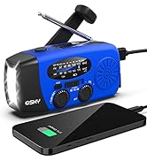 Emergency Hand Crank Radio with 3 LED Flashlight, Esky AM/FM/NOAA Portable Weather Radio with 200...