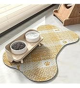 PADOOR- Dog Food Mat- Absorbent Pet Food Mat- Dog Bowl Mat Bone Shaped- Quick Dry Dog Feeding Mat...