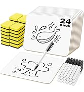 BainGesk Small White Board, 24 Pack Dry Erase Board, 9"×12" Mini White Board Double Sided for Stu...