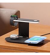 Metal Wireless Charging Station for Samsung/Android Charger,4 in 1 Nightstand Watch Charger Fast ...