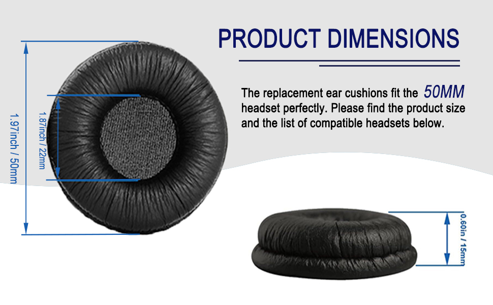 50mm ear pads replancement